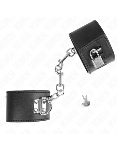 KINK - MUÃEQUERAS CON CIERRE CANDADO NEGRO AJUSTABLE 16-23 CM X 5.5 CM