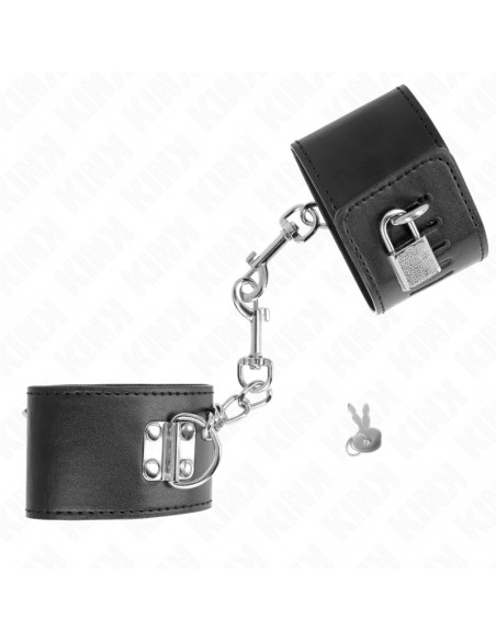KINK - MUÃEQUERAS CON CIERRE CANDADO NEGRO AJUSTABLE 16-23 CM X 5.5 CM