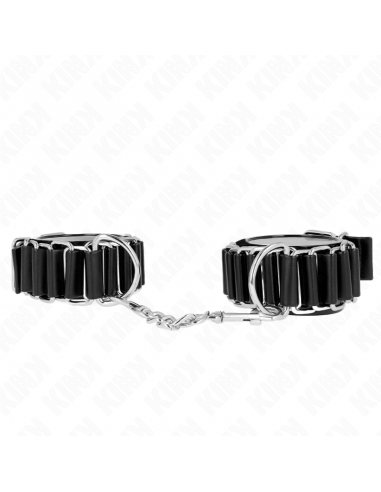 KINK - MUÃEQUERAS FINAS EN FORMA DE BISAGRA NEGRO AJUSTABLE 16-22 CM X 3.5 CM