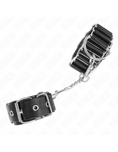 KINK - MUÃEQUERAS FINAS EN FORMA DE BISAGRA NEGRO AJUSTABLE 16-22 CM X 3.5 CM
