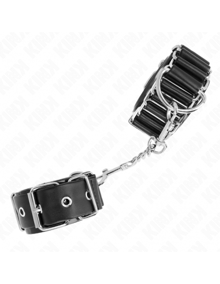 KINK - MUÃEQUERAS FINAS EN FORMA DE BISAGRA NEGRO AJUSTABLE 16-22 CM X 3.5 CM