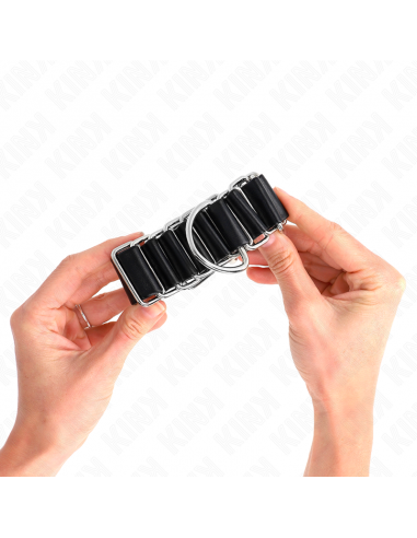 KINK - MUÃEQUERAS FINAS EN FORMA DE BISAGRA NEGRO AJUSTABLE 16-22 CM X 3.5 CM