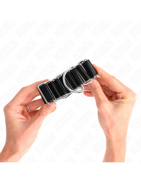 KINK - MUÃEQUERAS FINAS EN FORMA DE BISAGRA NEGRO AJUSTABLE 16-22 CM X 3.5 CM