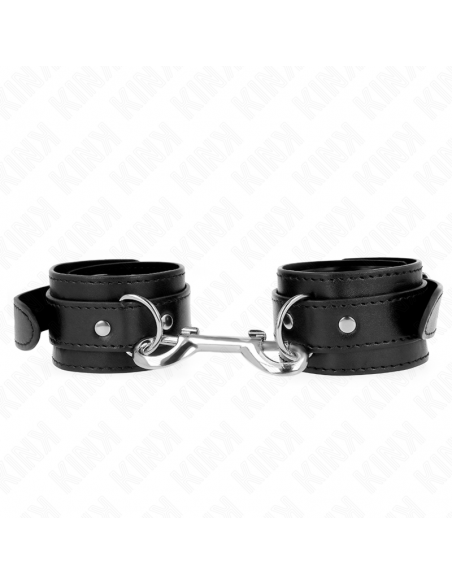 KINK - MUÃEQUERAS SIMPLES CON FILA DE REMACHES NEGRO AJUSTABLE 17-28 CM X 5 CM
