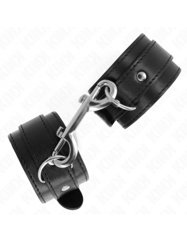 KINK - MUÃEQUERAS SIMPLES CON FILA DE REMACHES NEGRO AJUSTABLE 17-28 CM X 5 CM