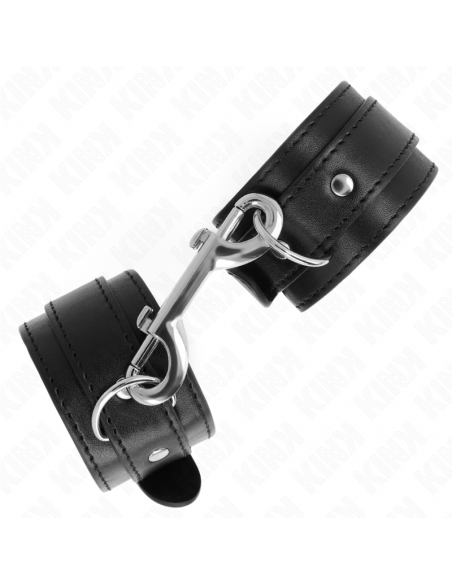 KINK - MUÃEQUERAS SIMPLES CON FILA DE REMACHES NEGRO AJUSTABLE 17-28 CM X 5 CM