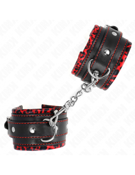 KINK - MUÃEQUERAS FORRADAS ROJO / NEGRO AJUSTABLE 17-29 CM X 6 CM