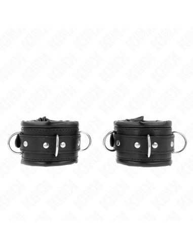 KINK - MUÃEQUERAS ESTILO HEAVY FORRO NEGRO AJUSTABLE 20-30 CM X 6 CM