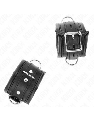 KINK - MUÃEQUERAS ESTILO HEAVY FORRO NEGRO AJUSTABLE 20-30 CM X 6 CM