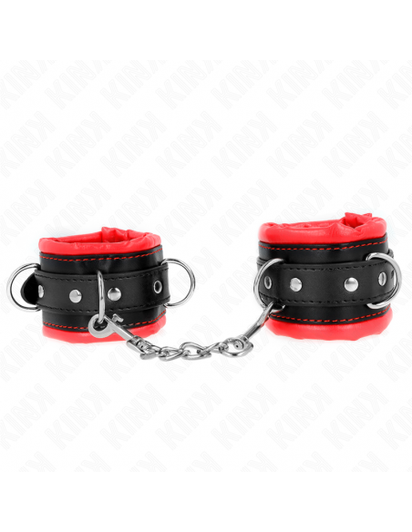 KINK - MUÃEQUERAS ESTILO HEAVY FORRO ROJO AJUSTABLE 20-30 CM X 6 CM