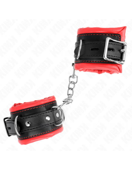 KINK - MUÃEQUERAS ESTILO HEAVY FORRO ROJO AJUSTABLE 20-30 CM X 6 CM