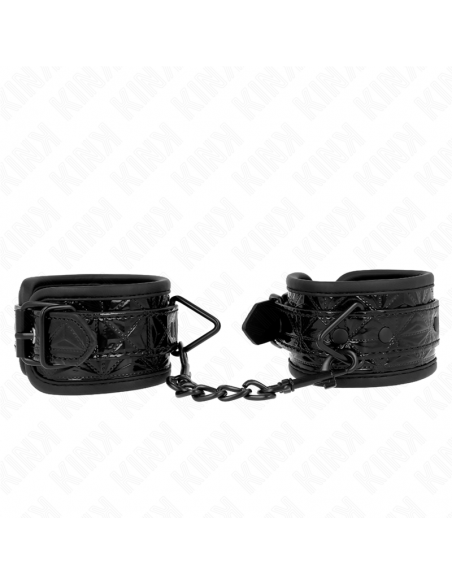 KINK - MUÃEQUERAS CON PATRÃN DE DIAMANTES NEGRO AJUSTABLE 17-26 CM X 5.5 CM