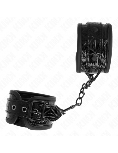 KINK - MUÃEQUERAS CON PATRÃN DE DIAMANTES NEGRO AJUSTABLE 17-26 CM X 5.5 CM