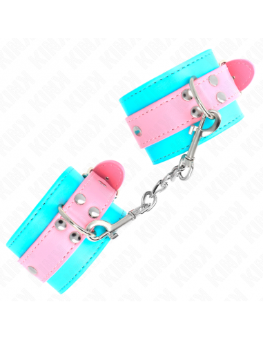 KINK - MUÃEQUERAS CHIC AZUL / ROSA AJUSTABLE 16-28 CM X 5 CM