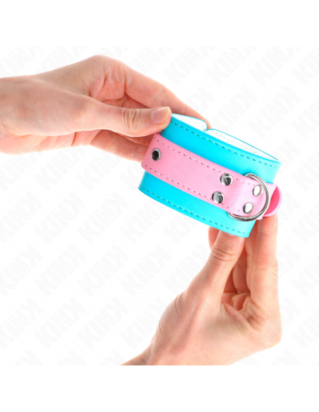 KINK - MUÃEQUERAS CHIC AZUL / ROSA AJUSTABLE 16-28 CM X 5 CM