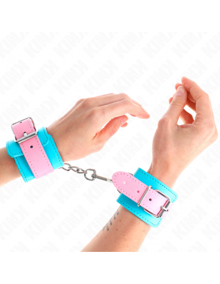 KINK - MUÃEQUERAS CHIC AZUL / ROSA AJUSTABLE 16-28 CM X 5 CM