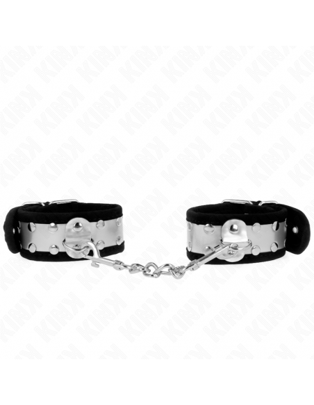 KINK - MUÃEQUERAS FINAS NEGRO / PLATEADO 30 X 4 CM