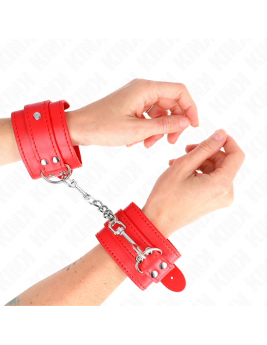 KINK - MUÃEQUERAS SENCILLAS ROJO AJUSTABLE 20-23 CM X 5.5 CM