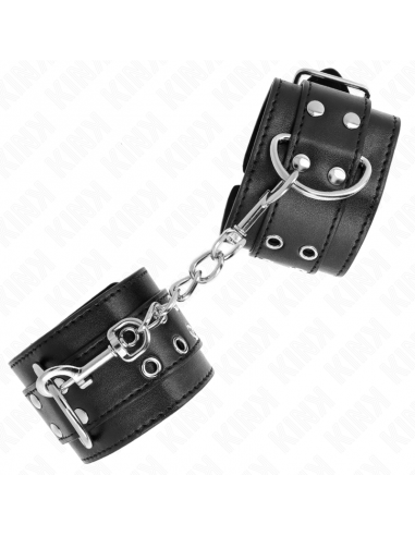 KINK - MUÃEQUERAS CON DOBLE LÃNEA DE TACHUELAS NEGRO AUSTABLE 19-26 CM