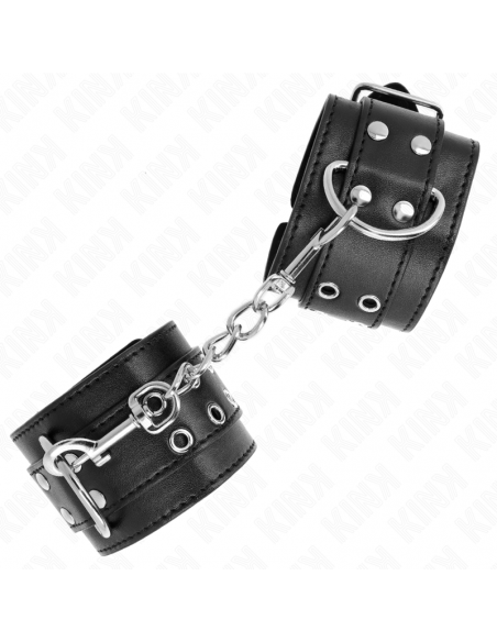 KINK - MUÃEQUERAS CON DOBLE LÃNEA DE TACHUELAS NEGRO AUSTABLE 19-26 CM