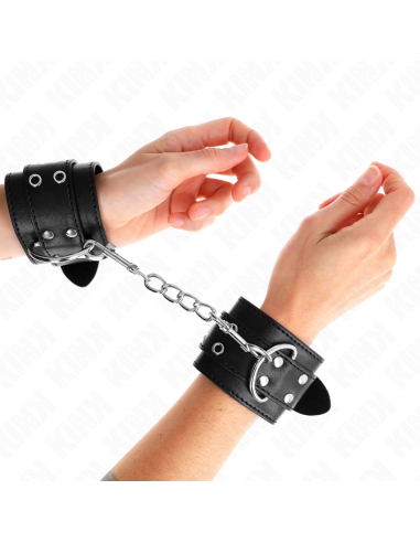 KINK - MUÃEQUERAS CON DOBLE LÃNEA DE TACHUELAS NEGRO AUSTABLE 19-26 CM