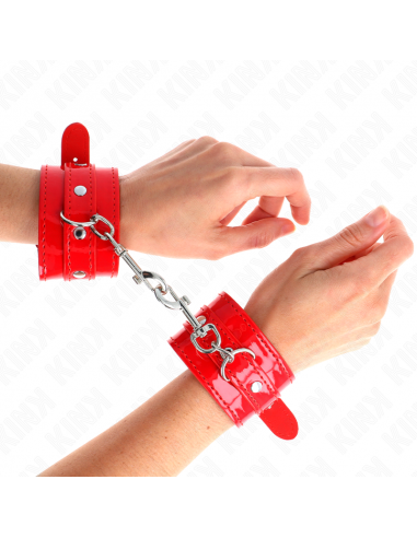 KINK - MUÃEQUERAS CON TACHUELAS ROJO AJUSTABLE 23-33 CM