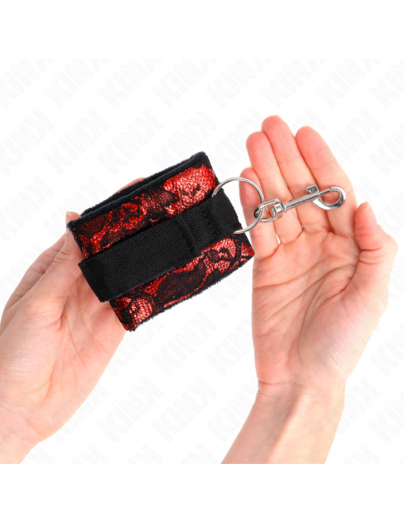 KINK - MUÃEQUERAS DISEÃO ESCÃNDALO ROJO-NEGRO