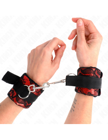 KINK - MUÃEQUERAS DISEÃO ESCÃNDALO ROJO-NEGRO