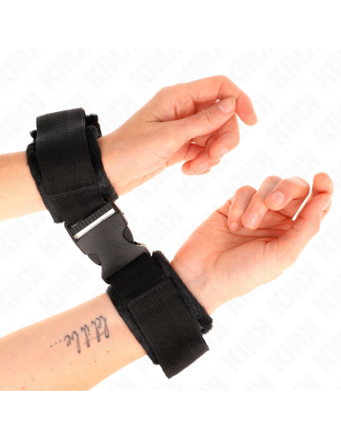 KINK - MUÃEQUERAS NYLON NEGRO MODELO 1 AJUSTABLE 25-35 CM X 6 CM
