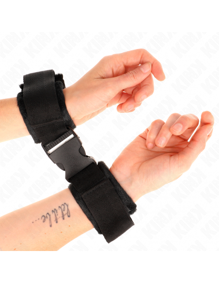 KINK - MUÃEQUERAS NYLON NEGRO MODELO 1 AJUSTABLE 25-35 CM X 6 CM