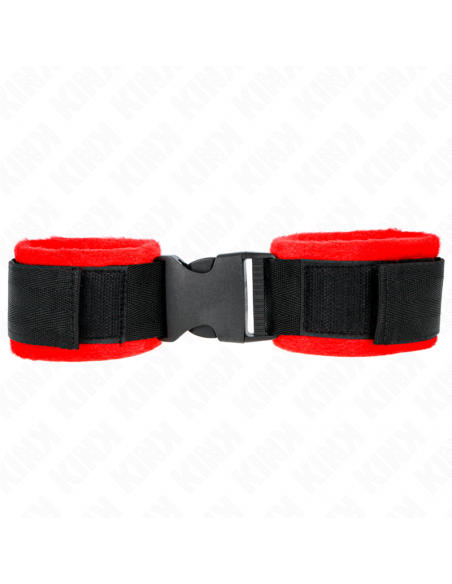 KINK - MUÃEQUERAS NYLON ROJO-NEGRO MODELO 1 AJUSTABLE 25-35 CM X 6 CM