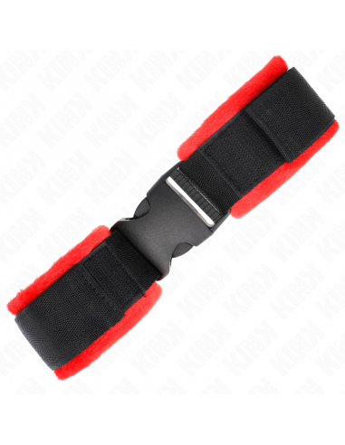 KINK - MUÃEQUERAS NYLON ROJO-NEGRO MODELO 1 AJUSTABLE 25-35 CM X 6 CM