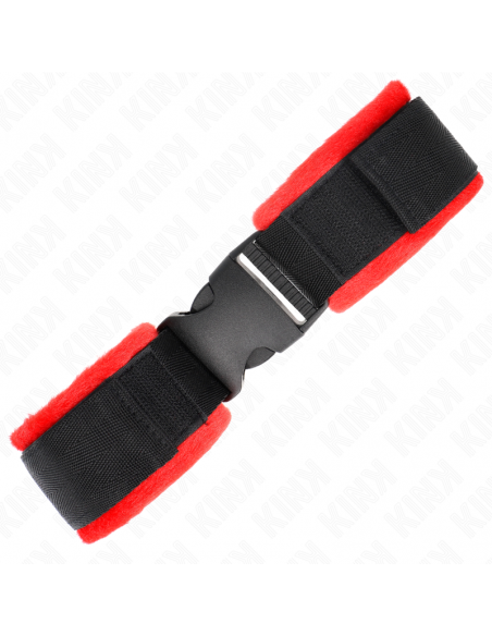 KINK - MUÃEQUERAS NYLON ROJO-NEGRO MODELO 1 AJUSTABLE 25-35 CM X 6 CM