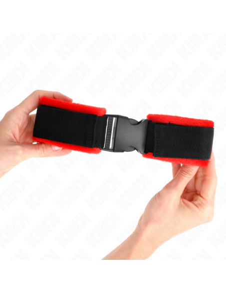 KINK - MUÃEQUERAS NYLON ROJO-NEGRO MODELO 1 AJUSTABLE 25-35 CM X 6 CM