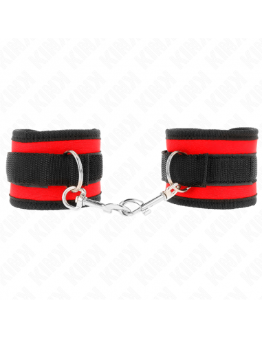 KINK - MUÃEQUERAS NYLON ROJO-NEGRO MODELO 2 AJUSTABLE 18-35 CM X 6 CM