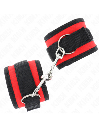 KINK - MUÃEQUERAS NYLON ROJO-NEGRO MODELO 2 AJUSTABLE 18-35 CM X 6 CM