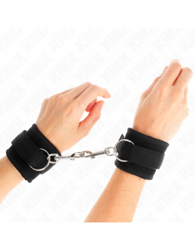 KINK - MUÃEQUERAS NYLON NEGRO MODELO 2 AJUSTABLE 18-35 CM X 6 CM
