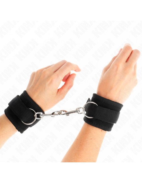 KINK - MUÃEQUERAS NYLON NEGRO MODELO 2 AJUSTABLE 18-35 CM X 6 CM