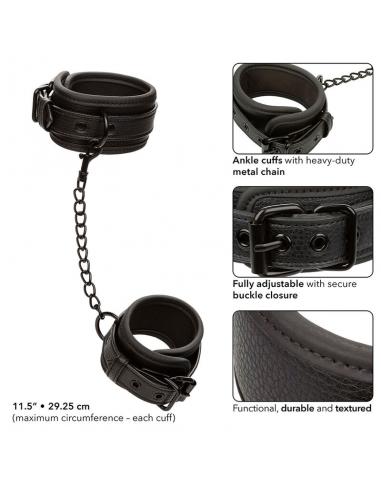 CALEXOTICS - NOCTURNAL ESPOSAS DE TOBILLO CUERO AJUSTABLE NEGRO