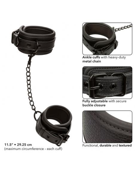 CALEXOTICS - NOCTURNAL ESPOSAS DE TOBILLO CUERO AJUSTABLE NEGRO