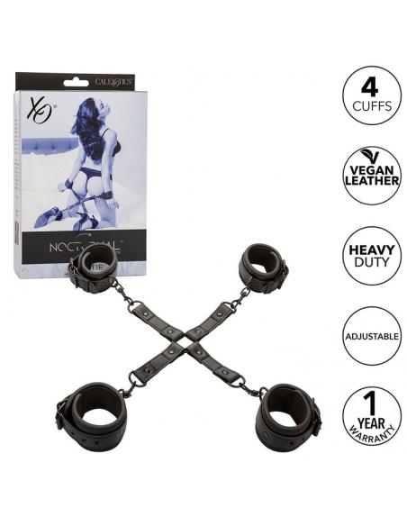 CALEXOTICS - NOCTURNAL CONECTOR HOG TIE CUERO AJUSTABLE NEGRO