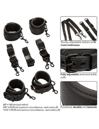 CALEXOTICS - NOCTURNAL RESTRICCIONES DE CAMA CUERO AJUSTABLE NEGRO