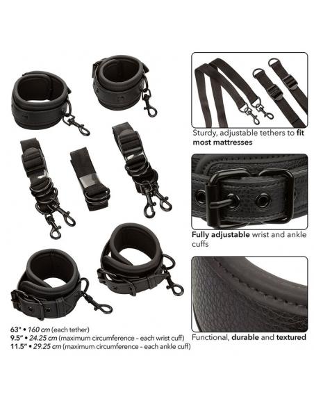 CALEXOTICS - NOCTURNAL RESTRICCIONES DE CAMA CUERO AJUSTABLE NEGRO