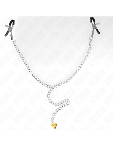 KINK - PINZAS PARA PEZONES CON CAMPANA CASCABEL DORADO Y CADENA 30 CM