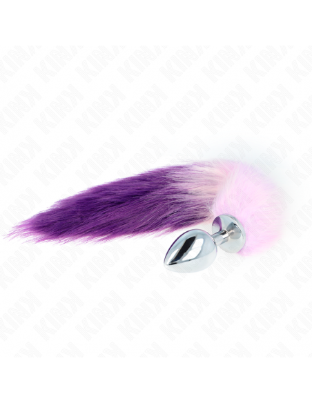 KINK - PLUG ANAL TALLA L 10 X 4 CM CON COLA SINTÃTICA 40 CM VIOLETA