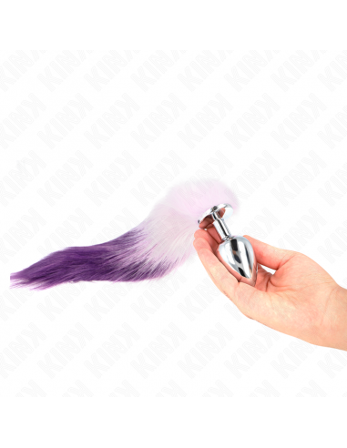 KINK - PLUG ANAL TALLA L 10 X 4 CM CON COLA SINTÃTICA 40 CM VIOLETA