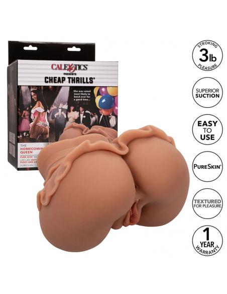 CALEXOTICS - THE HOMECOMING QUEEN DOBLE MASTURBADOR REALÃSTICO CARAMELO