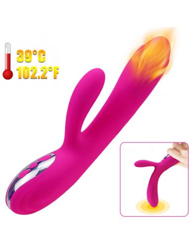 ARMONY - VIBRADOR & ESTIMULADOR FLEXIBLE EFECTO CALOR FUCSIA