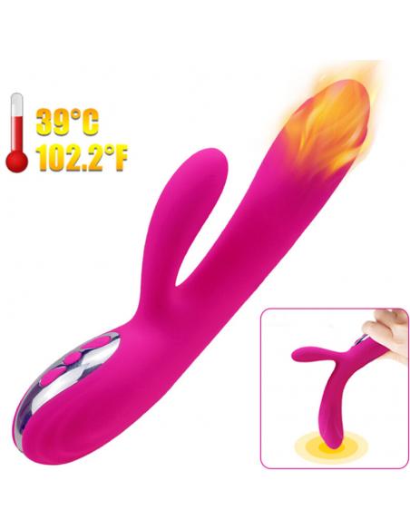 ARMONY - VIBRADOR & ESTIMULADOR FLEXIBLE EFECTO CALOR FUCSIA