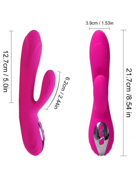 ARMONY - VIBRADOR & ESTIMULADOR FLEXIBLE EFECTO CALOR FUCSIA